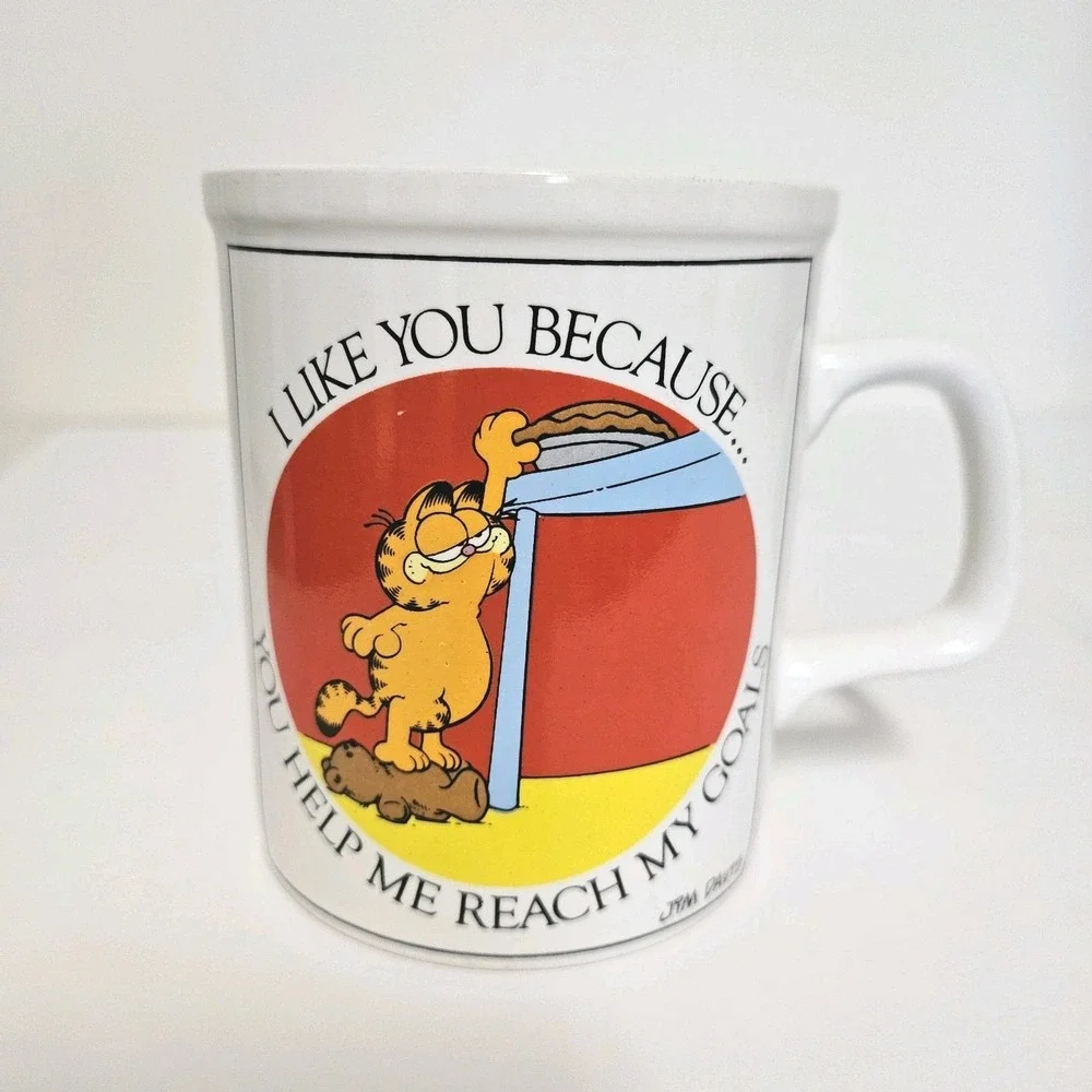 Vintage 1978 Garfield Reach My Goals Mug‎ Father's / Mother's Day Coworker Boss